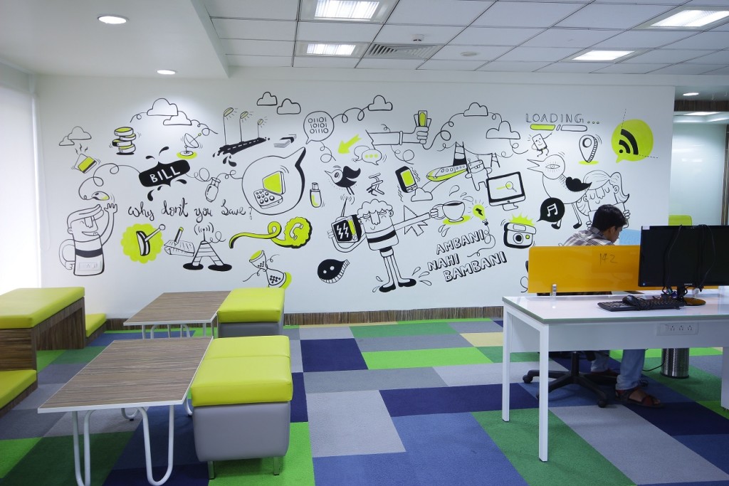 Freecharge office Bangalore wall mural