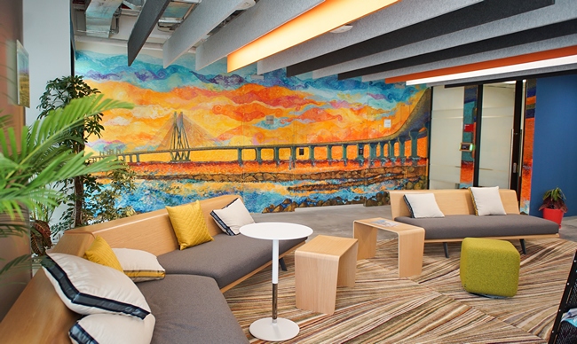Facebook office Bombay wall mural