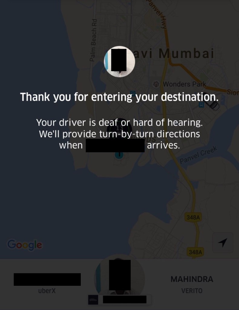 Uber deaf and dumb driver