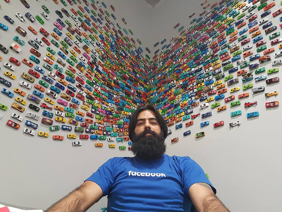 Facebook office cars wall