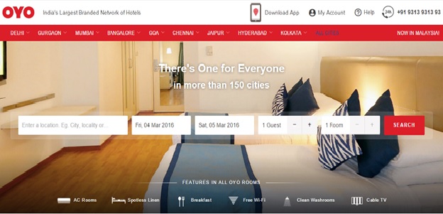 Oyo rooms top travel startups in india