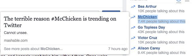 facebook trending topics bot mcchicken