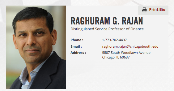 raghuram rajan university of chicago