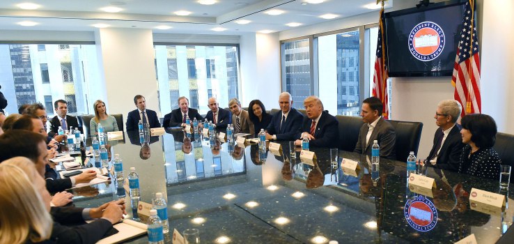 Tech CEO's meets with President-elect Donald Trump at Trump Tower December 14, 2016 in New York . / AFP / TIMOTHY A. CLARY (Photo credit should read TIMOTHY A. CLARY/AFP/Getty Images)