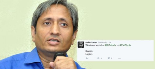 Legion Has Now Hacked Ndtv Journalist Ravish Kumar S Account