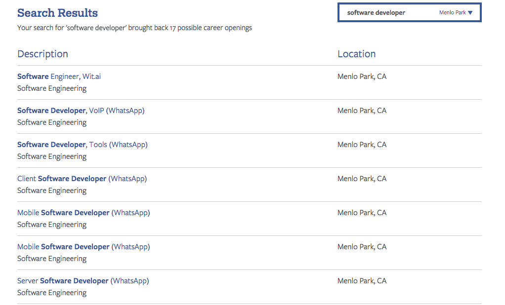 facebook jobs