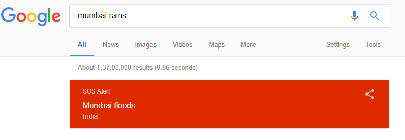 google alert mumbai rains
