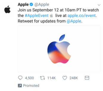 apple promotional tweet