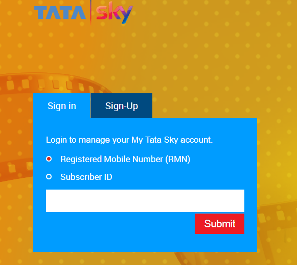 tata sky login