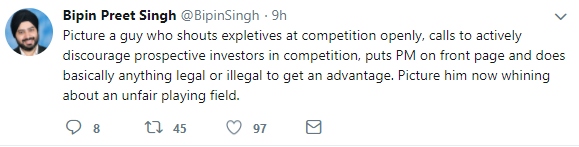 bipin preet singh attacks vijay shekhar sharma