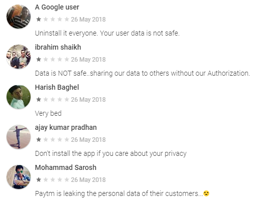 paytm one star reviews