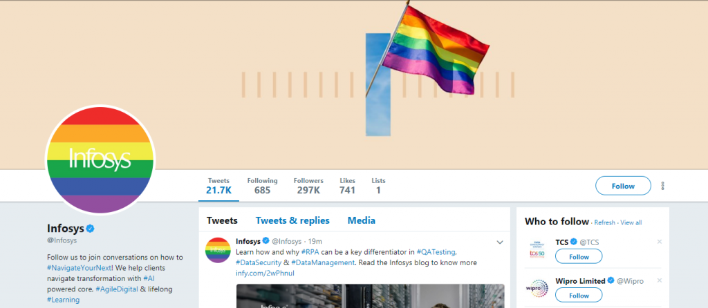 infosys section 377 twitter