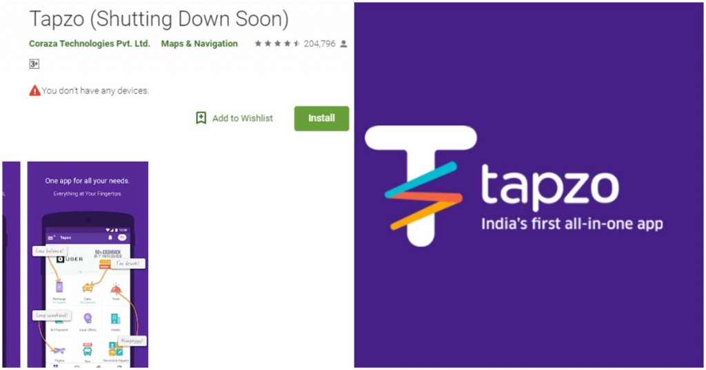 tapzo shutting down