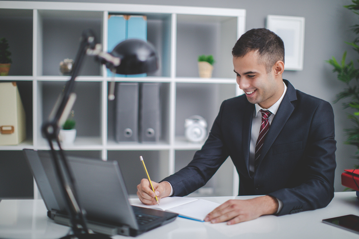 Businessman working in office