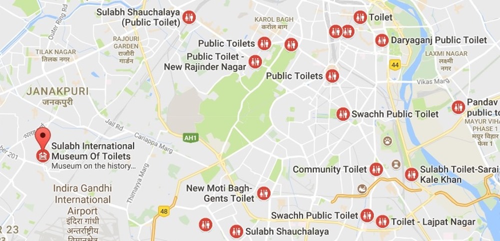 toilets google maps india