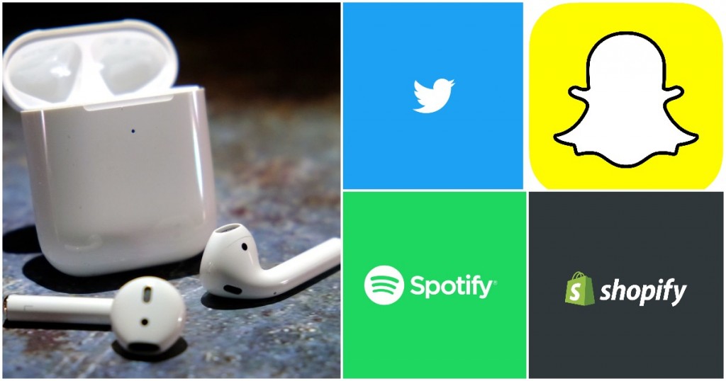 airpods twitter snapchat shopify spotify