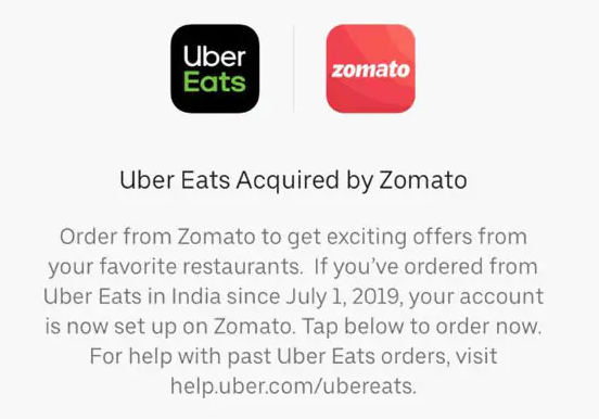 ubereats acquired by zomato