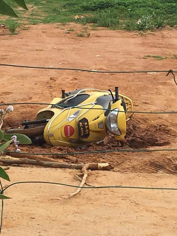 bounce bikes vandalized bangalore