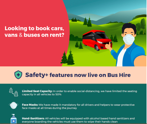 redbus private van and bus for hire india
