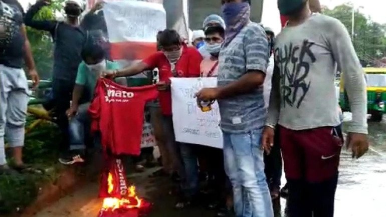 zomato protest kolkata china