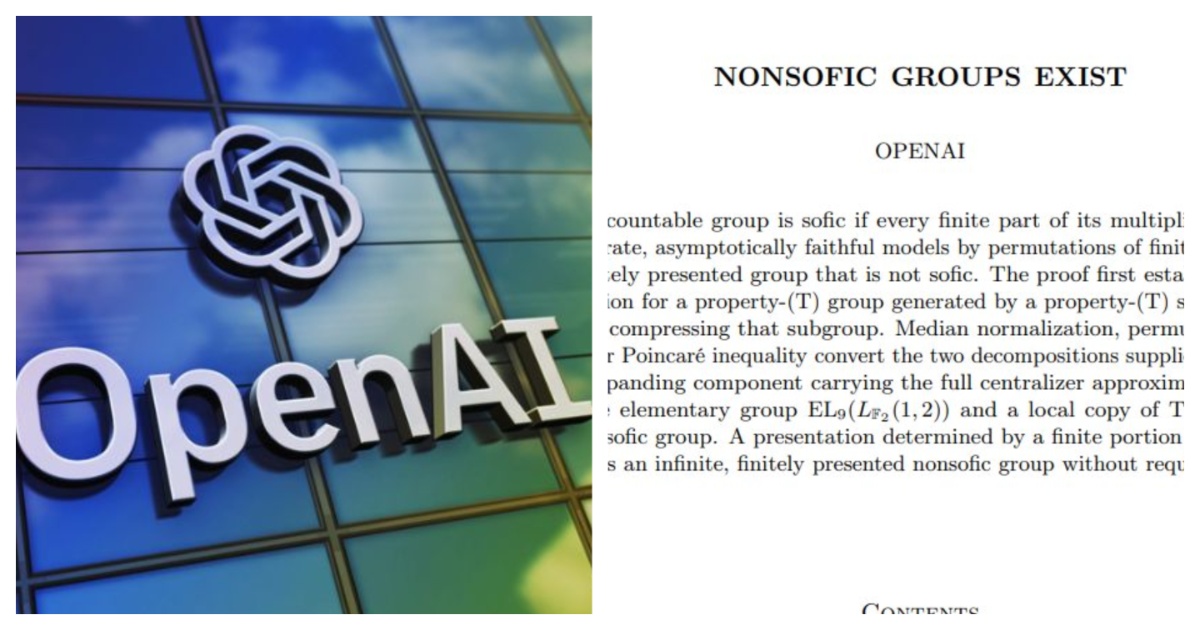 GPT 5.6 Sol Helps Prove That Non-Sofic Groups Exist In Big Math Breakthrough