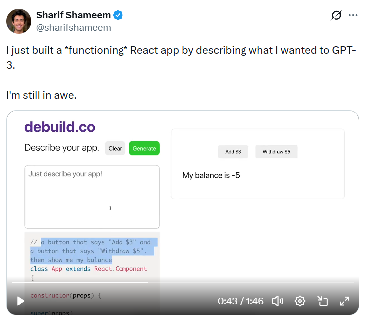 How Someone Had Said That They Were In “Awe” After An LLM Had Built A React App To Add Two Numbers In 2020