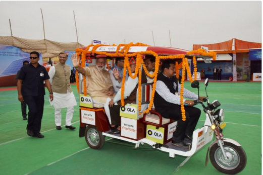 Ola erikshaw launched by pm narendra modi