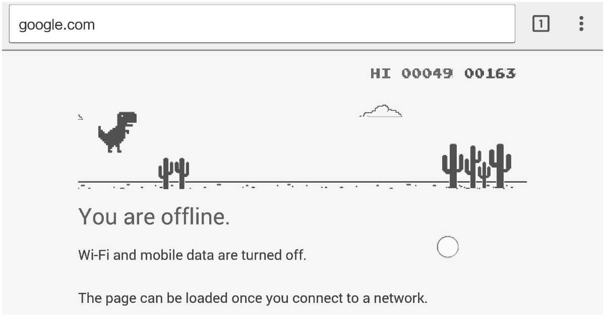 Google Offline Dinosaur