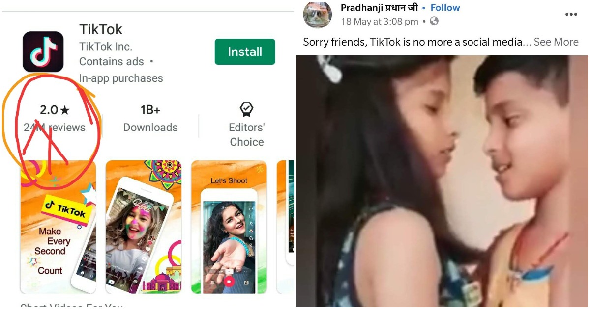 Indians Want Tiktok Banned, Bring Down App Ratings to 1* As Problematic