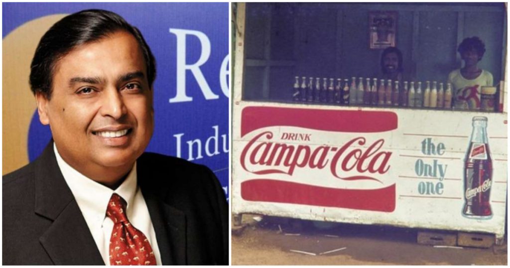 Reliance Acquires Campa Cola Brand For Rs 22 Crore To Revive Indian 