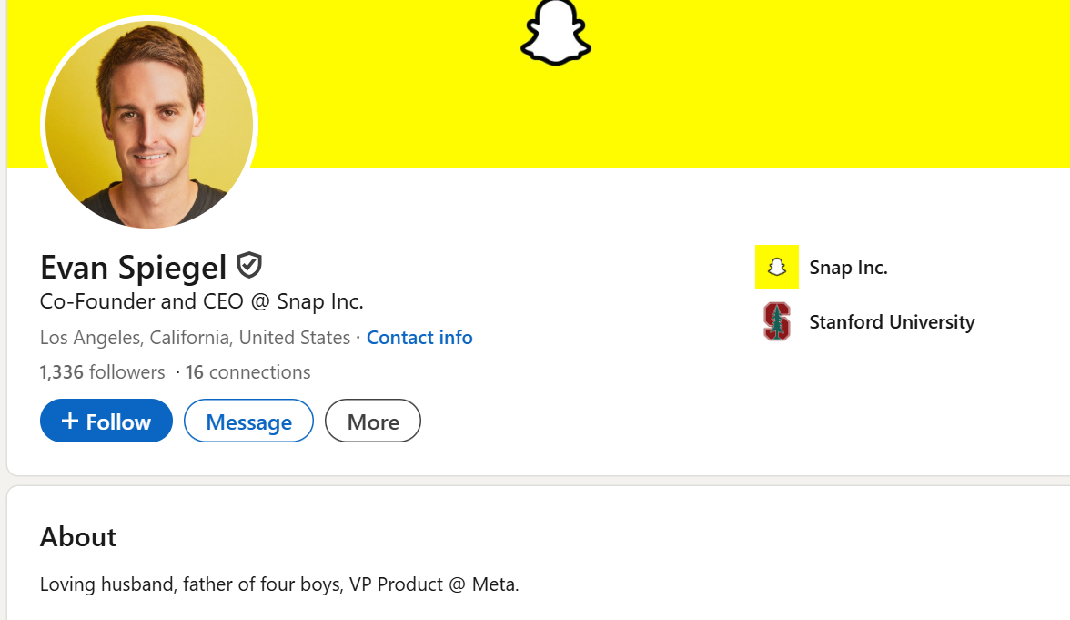 snapchat ceo evan spiegel vp product at meta