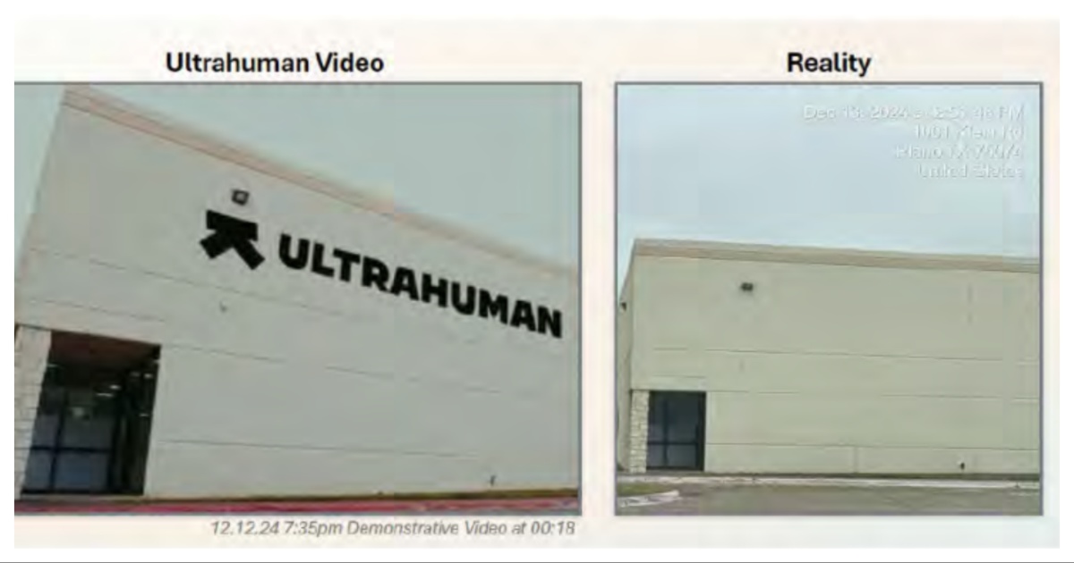 ultrahuman fake factory in plano texas