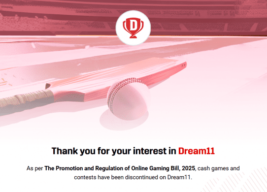 dream11 shuts down
