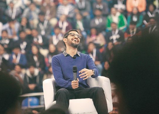 sundar pichai laughing
