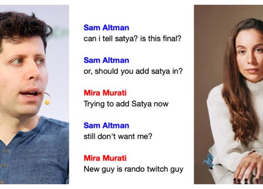 sam altman mira murati texts