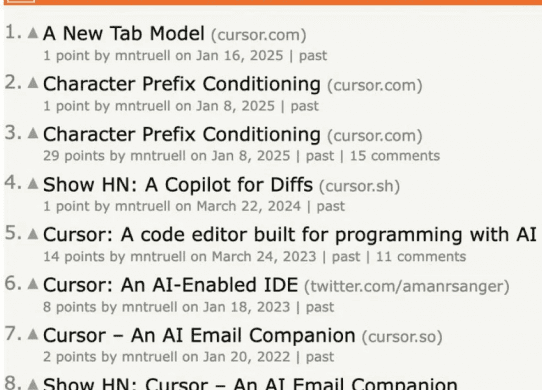 michael truell hacker news submission history
