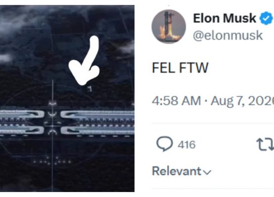 fel ftw free electron laser elon musk terrafab texas