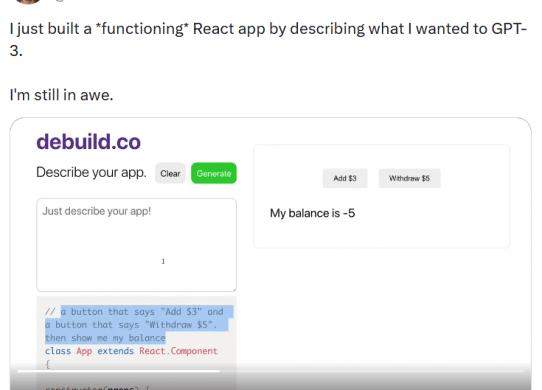 functioning react app gpt 3 2020