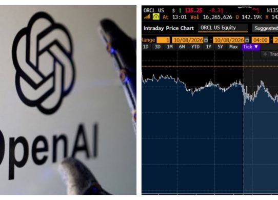 oracle falls after lowered revenue for openI ft report